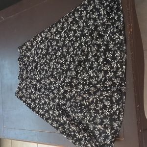 Zip floral slit skirt